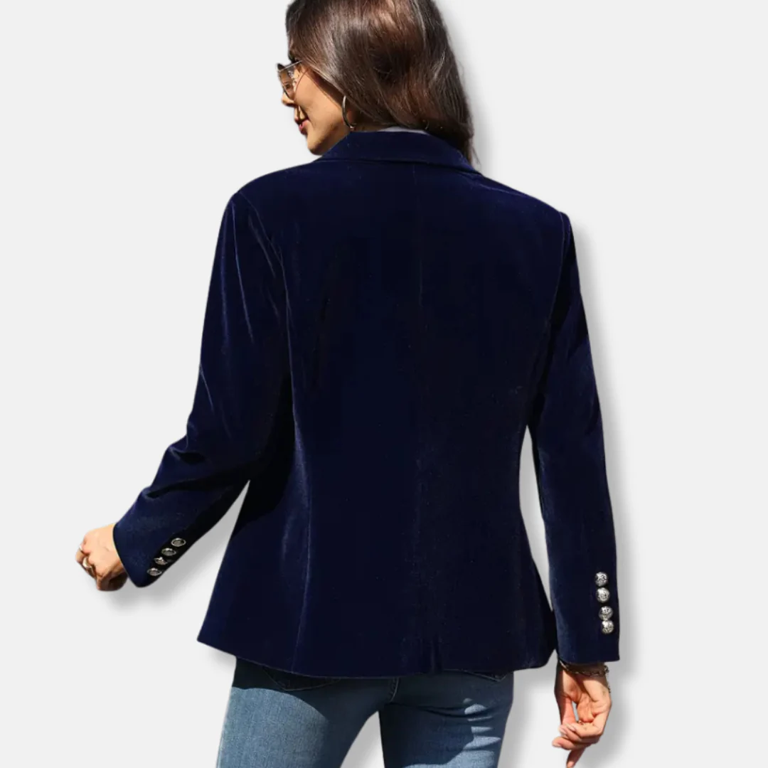 Isla Tailored Blazer | Gold Button Accent Lapel Collar Blazer - Image 10