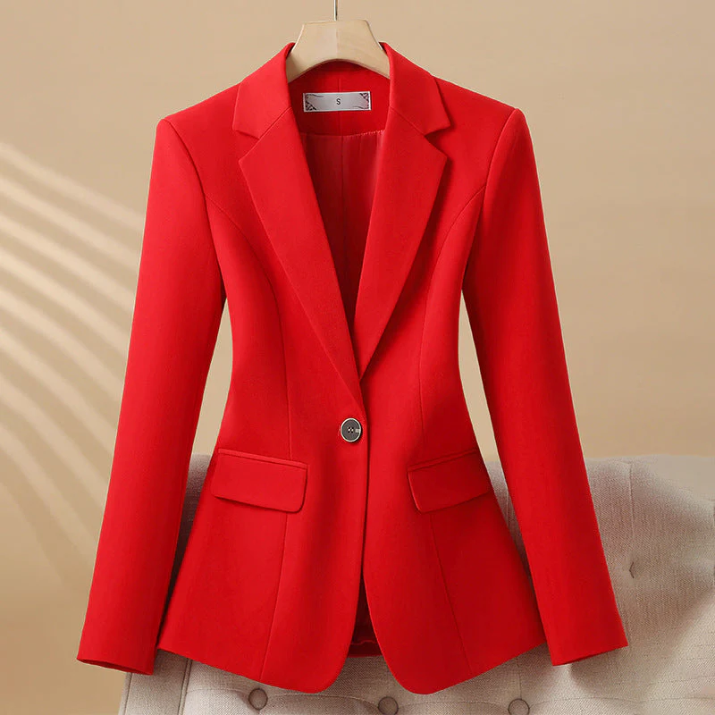 Isla Tailored Blazer | Single Button Closure Flap Pockets Blazer