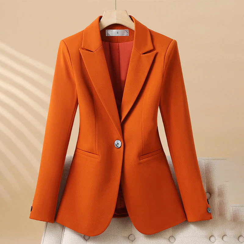 Isla Tailored Blazer | Single Button Closure Flap Pockets Blazer - Image 2