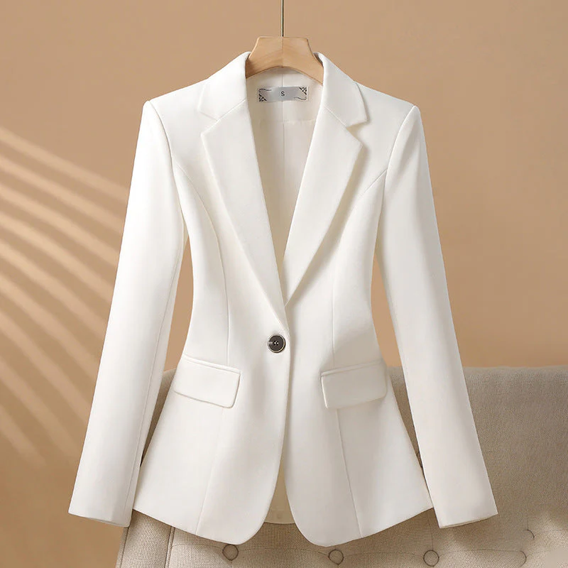 Isla Tailored Blazer | Single Button Closure Flap Pockets Blazer - Image 3
