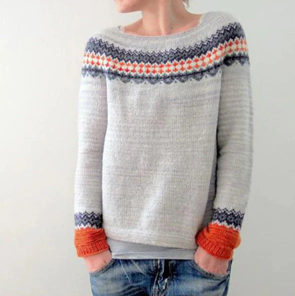 Isla Knit Sweater | Fair Isle Boat Neck Sweater - Image 6