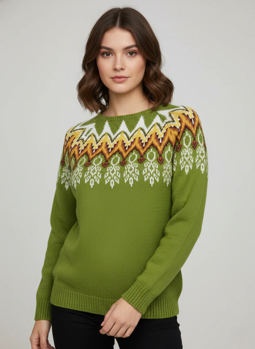 Isla Knit Sweater | Fair Isle Boat Neck Sweater - Image 7