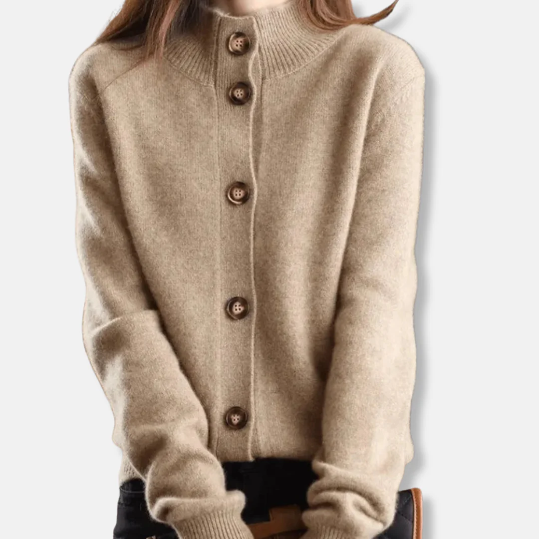 Isla Relaxed Fit Cardigan | Collared Button Front Cardigan - Image 2