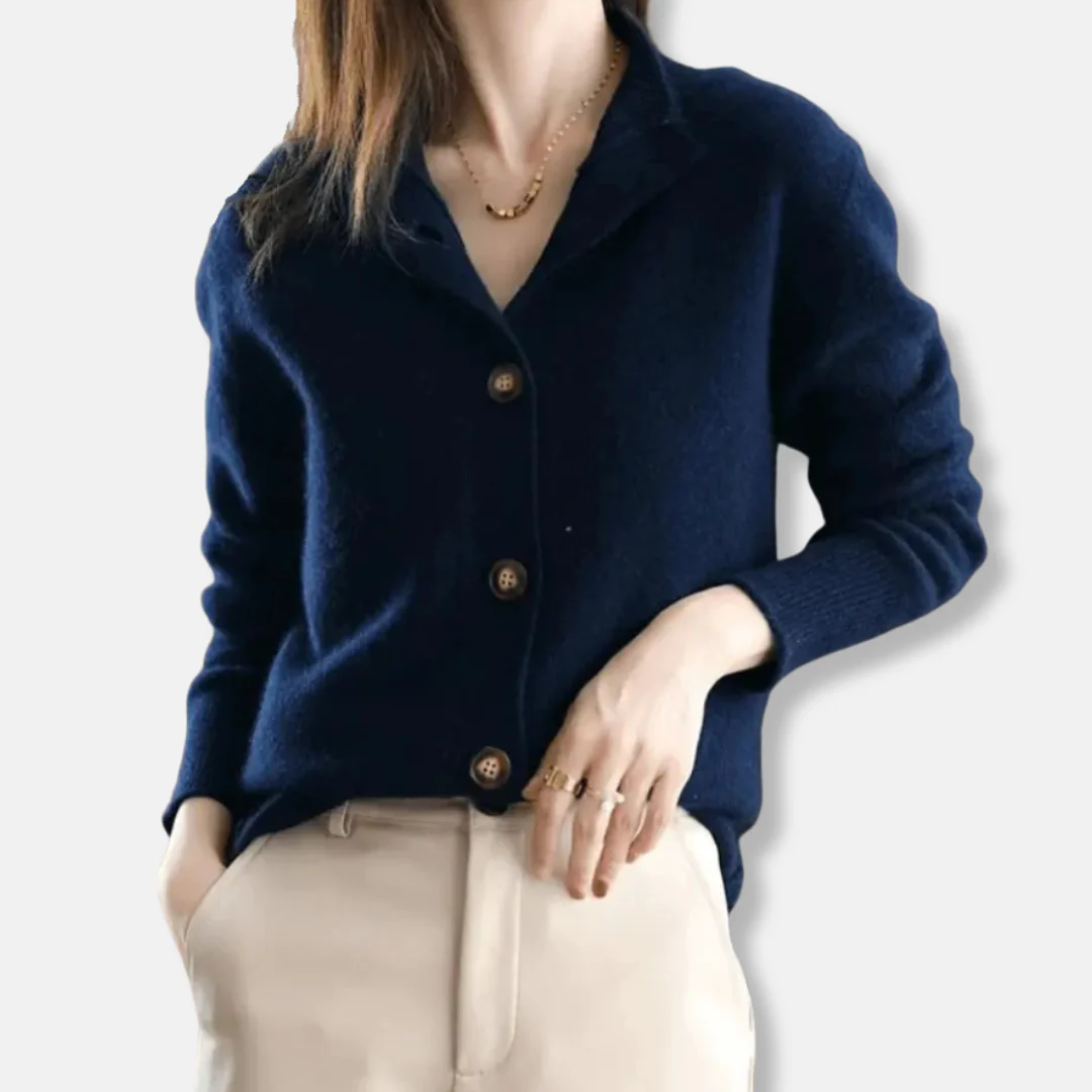 Isla Relaxed Fit Cardigan | Collared Button Front Cardigan - Image 6