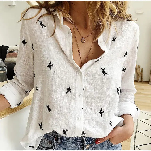 Isleen Blouse | Elegant Button-Up Printed Blouse - Image 3