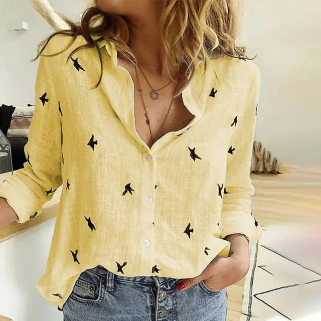 Isleen Blouse | Elegant Button-Up Printed Blouse - Image 4