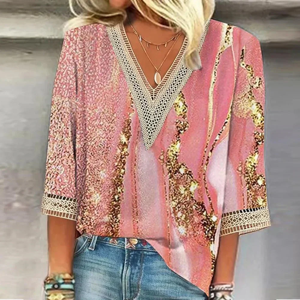 Isobelle Blouse | Stylish V-Neck Blouse with Lace Trim - Image 2