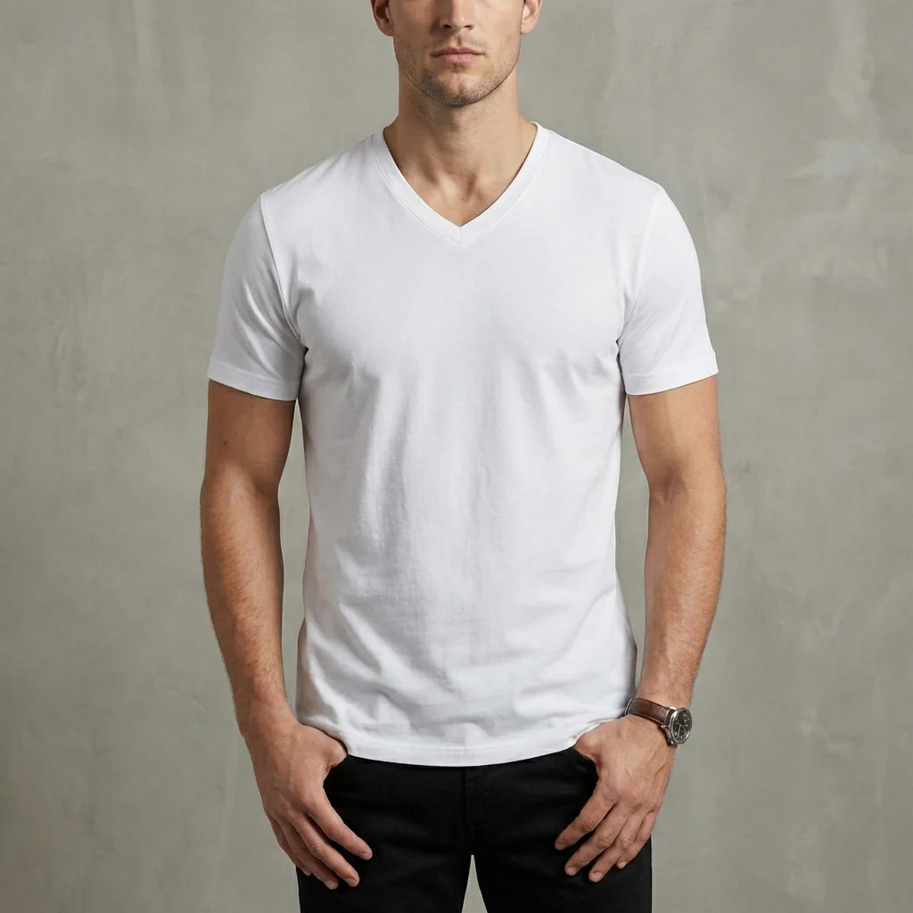 Jack Regular Fit V-Neck T-Shirt | Solid Colour Casual T-shirt - Image 2