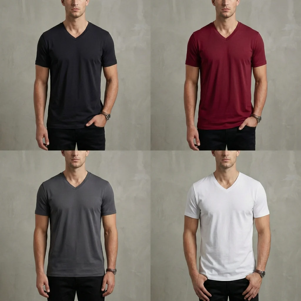 Jack Regular Fit V-Neck T-Shirt | Solid Colour Casual T-shirt - Image 5