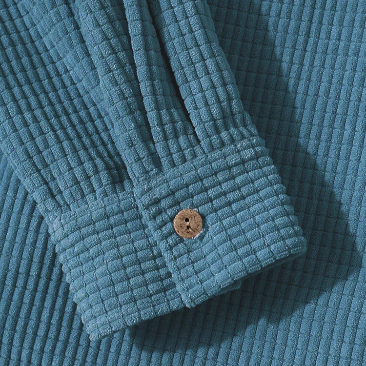 Jack Ribbed Relaxed Fit Overshirt | Hooded Button Front Overshirt - Image 6