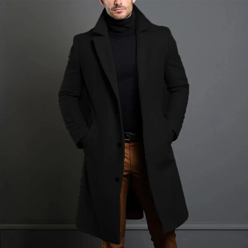 James Tailored Overcoat | Lapel Collar Button Front Overcoat - Image 3
