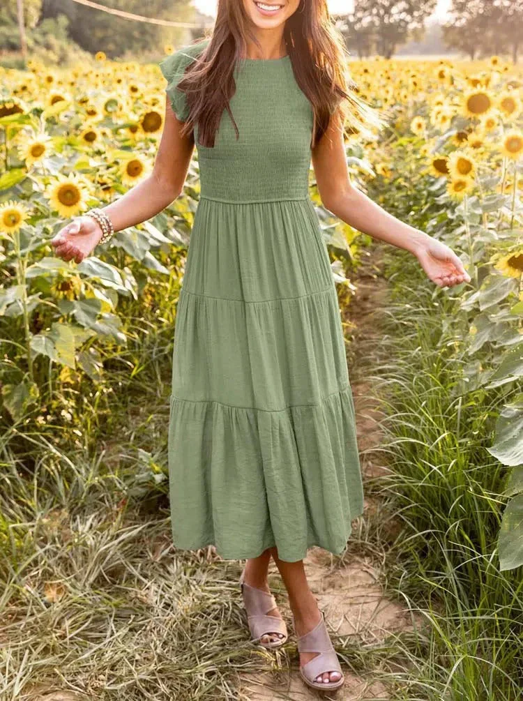 Jazmine Dress | Summer Casual Sleeveless Smocked Dress - Image 10