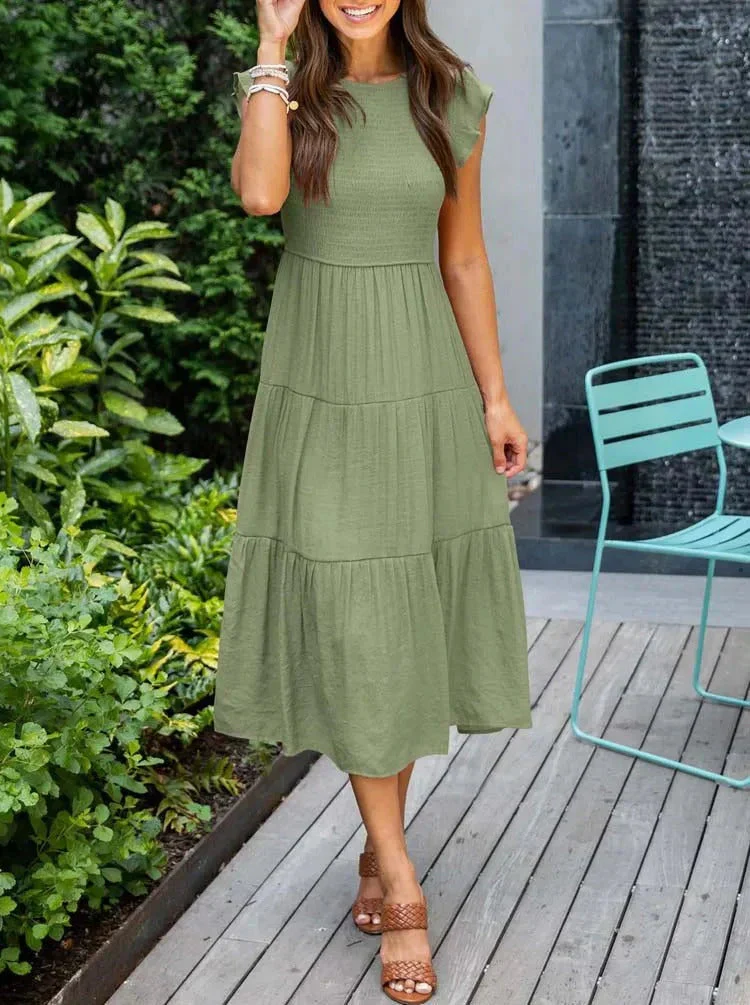 Jazmine Dress | Summer Casual Sleeveless Smocked Dress - Image 11