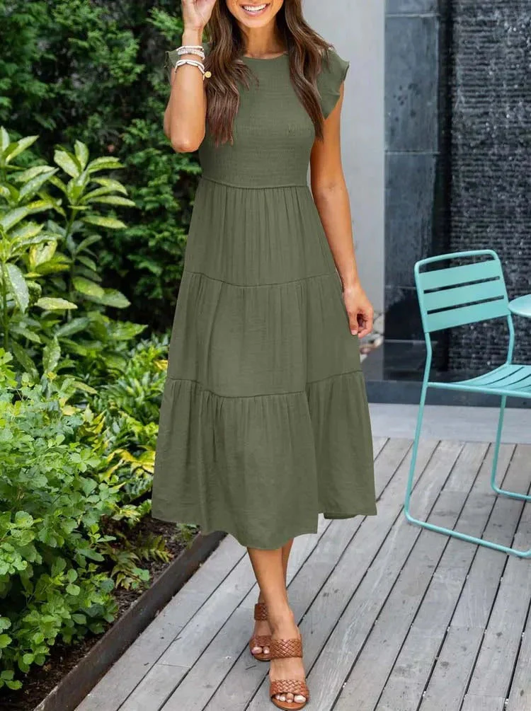 Jazmine Dress | Summer Casual Sleeveless Smocked Dress - Image 3