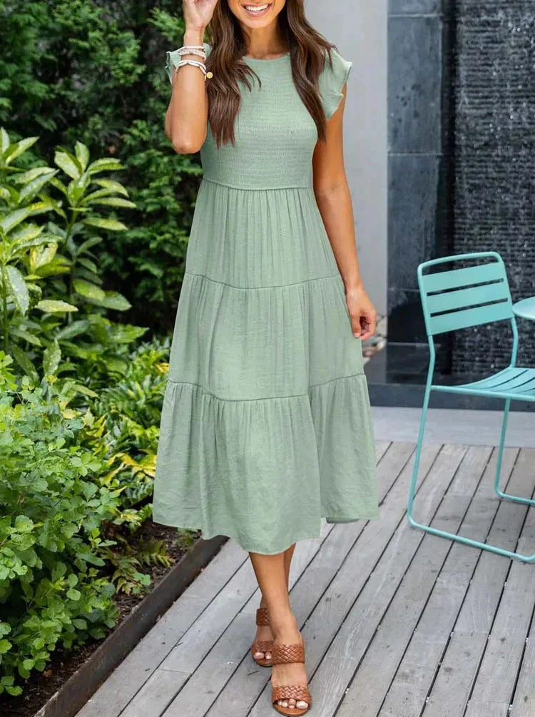 Jazmine Dress | Summer Casual Sleeveless Smocked Dress - Image 9