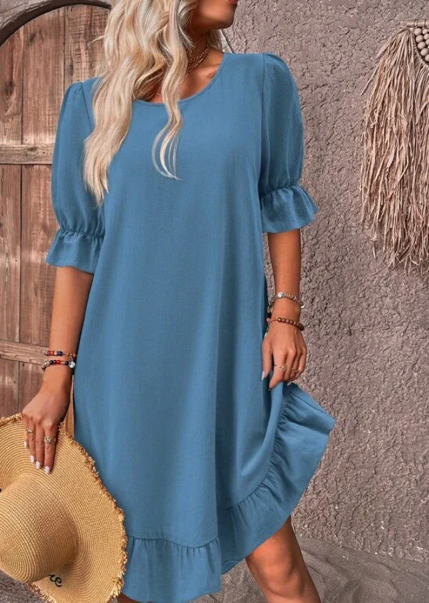Jess Dress | Mid-Length Sleeve Ruffle Dress - Image 8