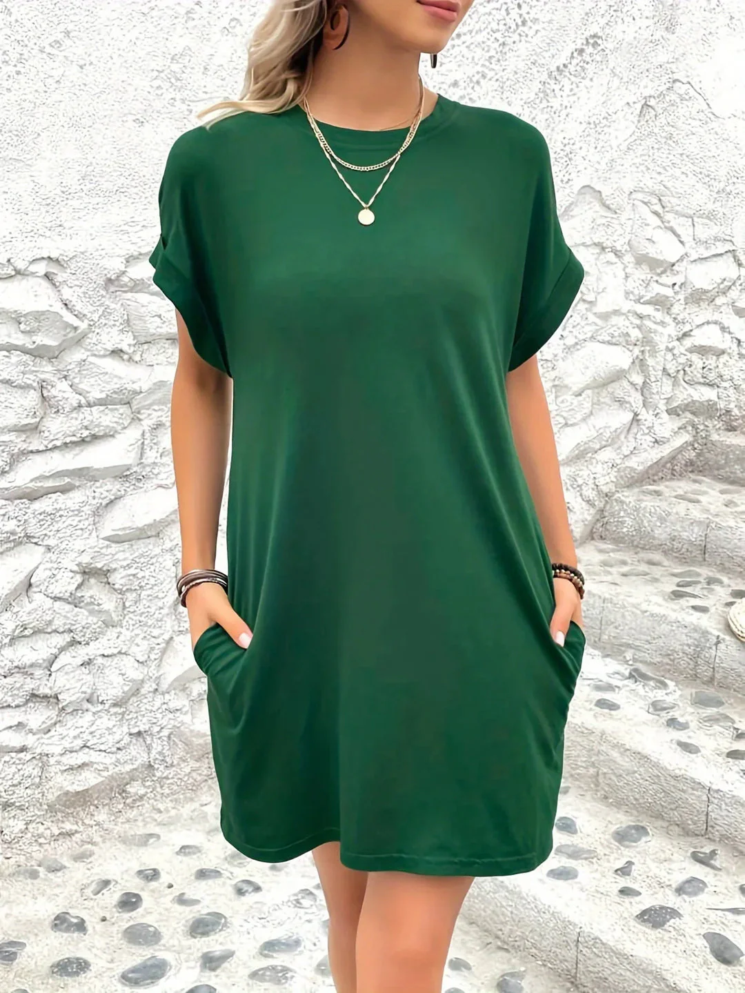 Jiya Dress | Short Sleeve Round Neck Dress with Pockets - Image 8
