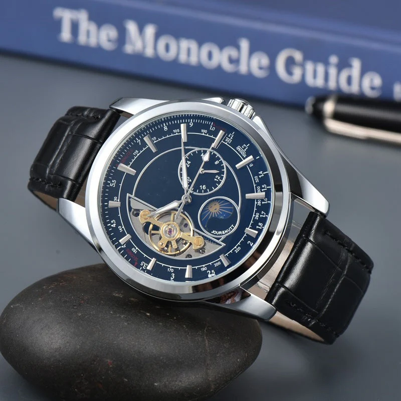 Joshua Vintage Round Case Watch | Open Heart Dial Moon Phase Watch - Image 3