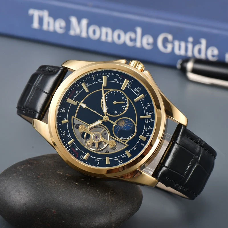 Joshua Vintage Round Case Watch | Open Heart Dial Moon Phase Watch - Image 4