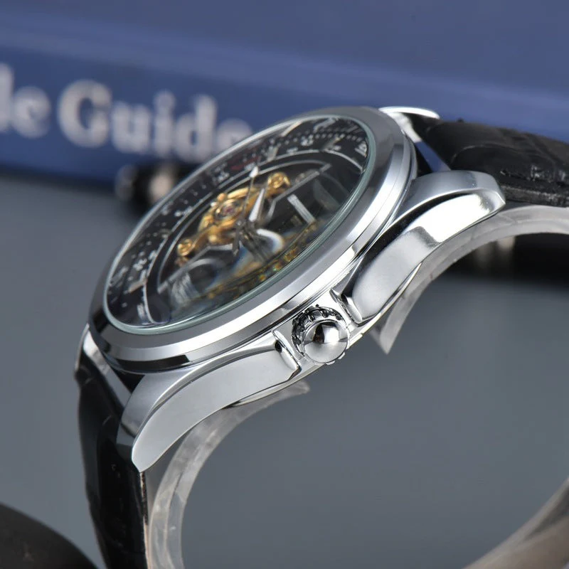 Joshua Vintage Round Case Watch | Open Heart Dial Moon Phase Watch - Image 6