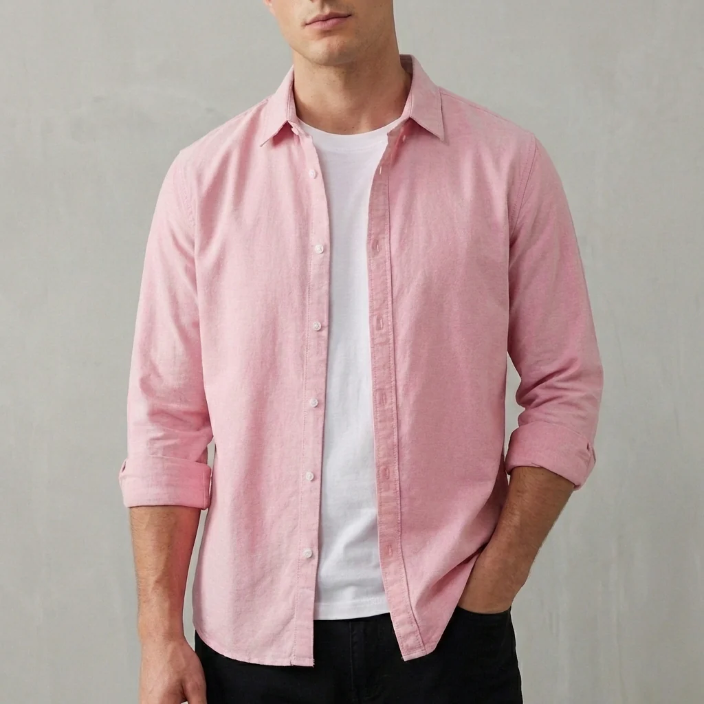 Joshua Relaxed Fit Button-Up Shirt | Collared Long Sleeve Shirt - Image 5