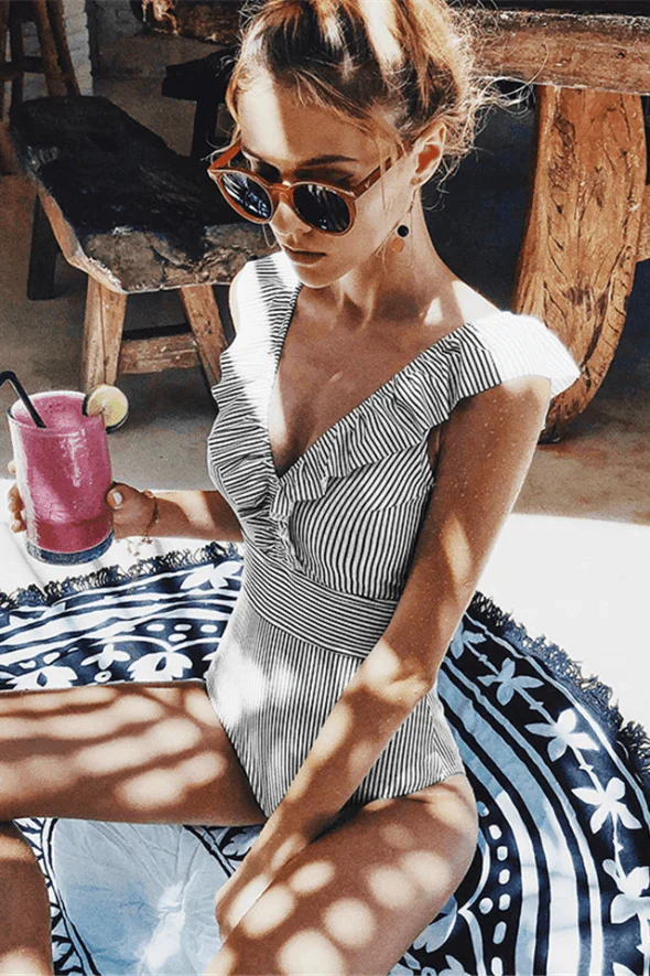 Judith Swimsuit | Striped Summer Chic Swimsuit - Image 8