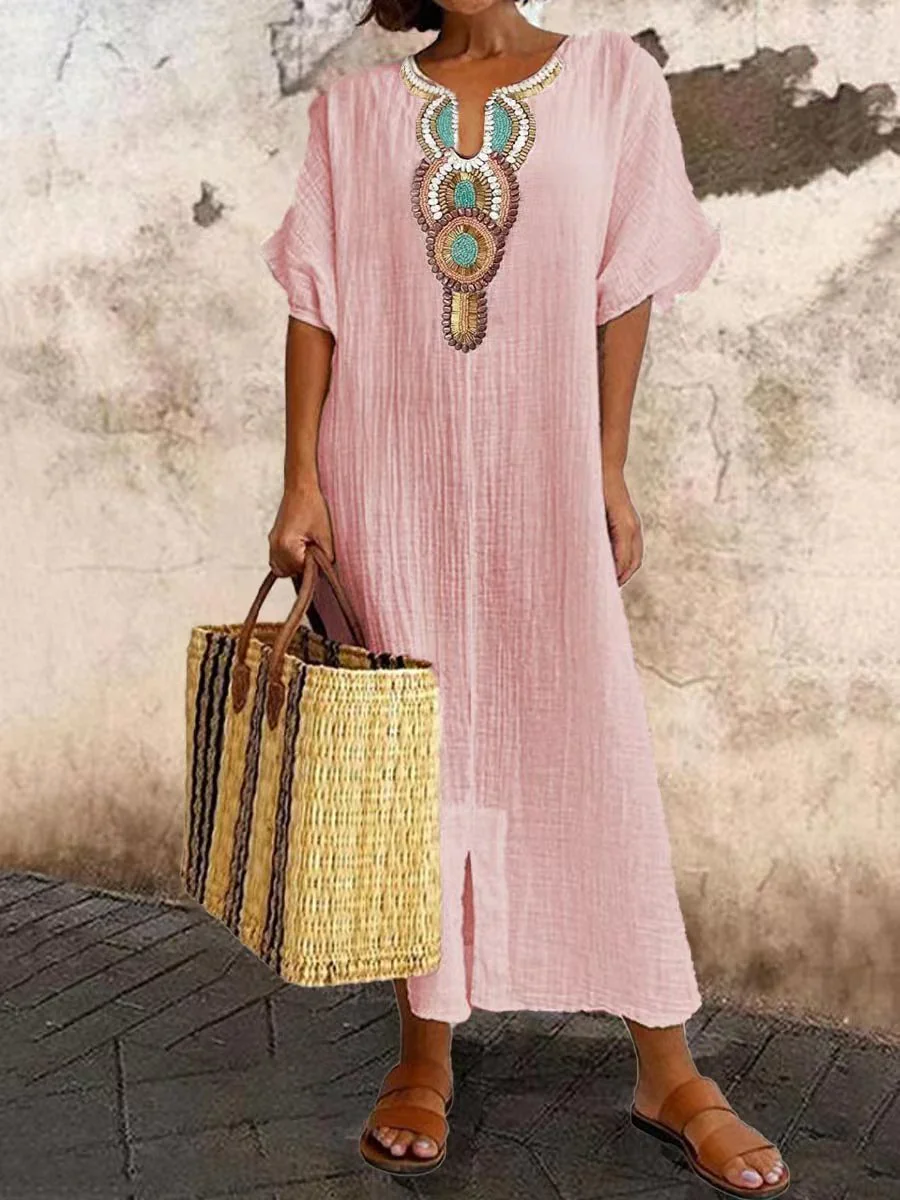Kaylin Dress | Summer Bohemian Embroidered Maxi Dress - Image 3