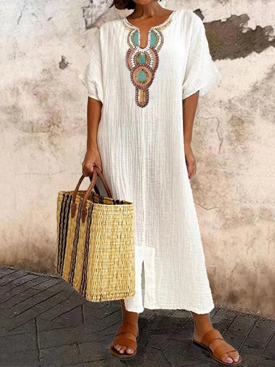 Kaylin Dress | Summer Bohemian Embroidered Maxi Dress - Image 4