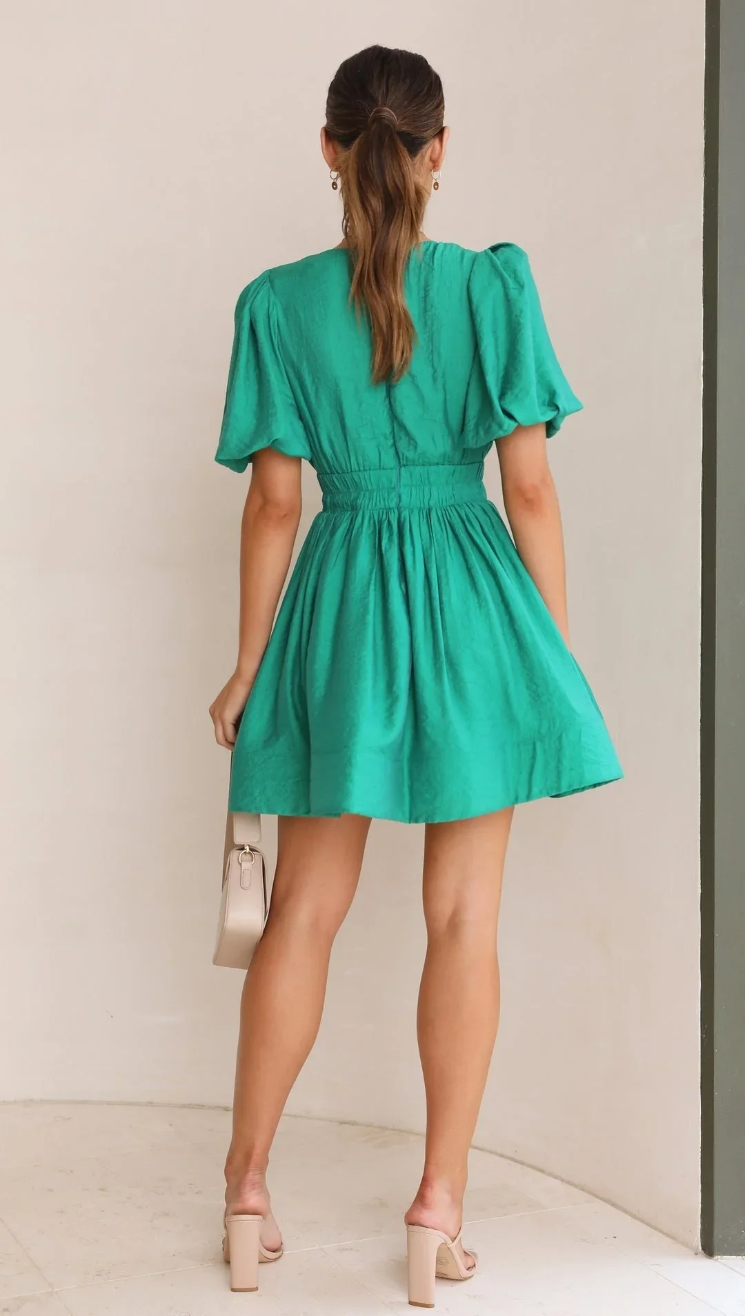 Kenley Dress | Short Puff Sleeves Mini Dress - Image 10