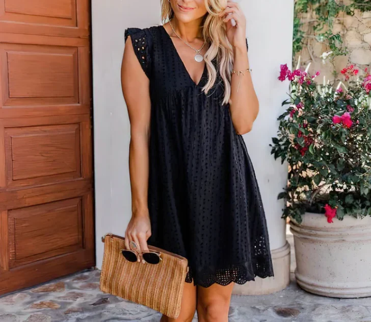 Kenzie Dress | Summer Boho Eyelet Mini Dress - Image 4