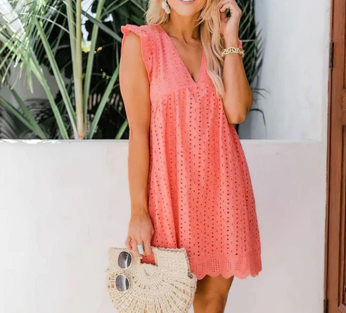 Kenzie Dress | Summer Boho Eyelet Mini Dress - Image 6
