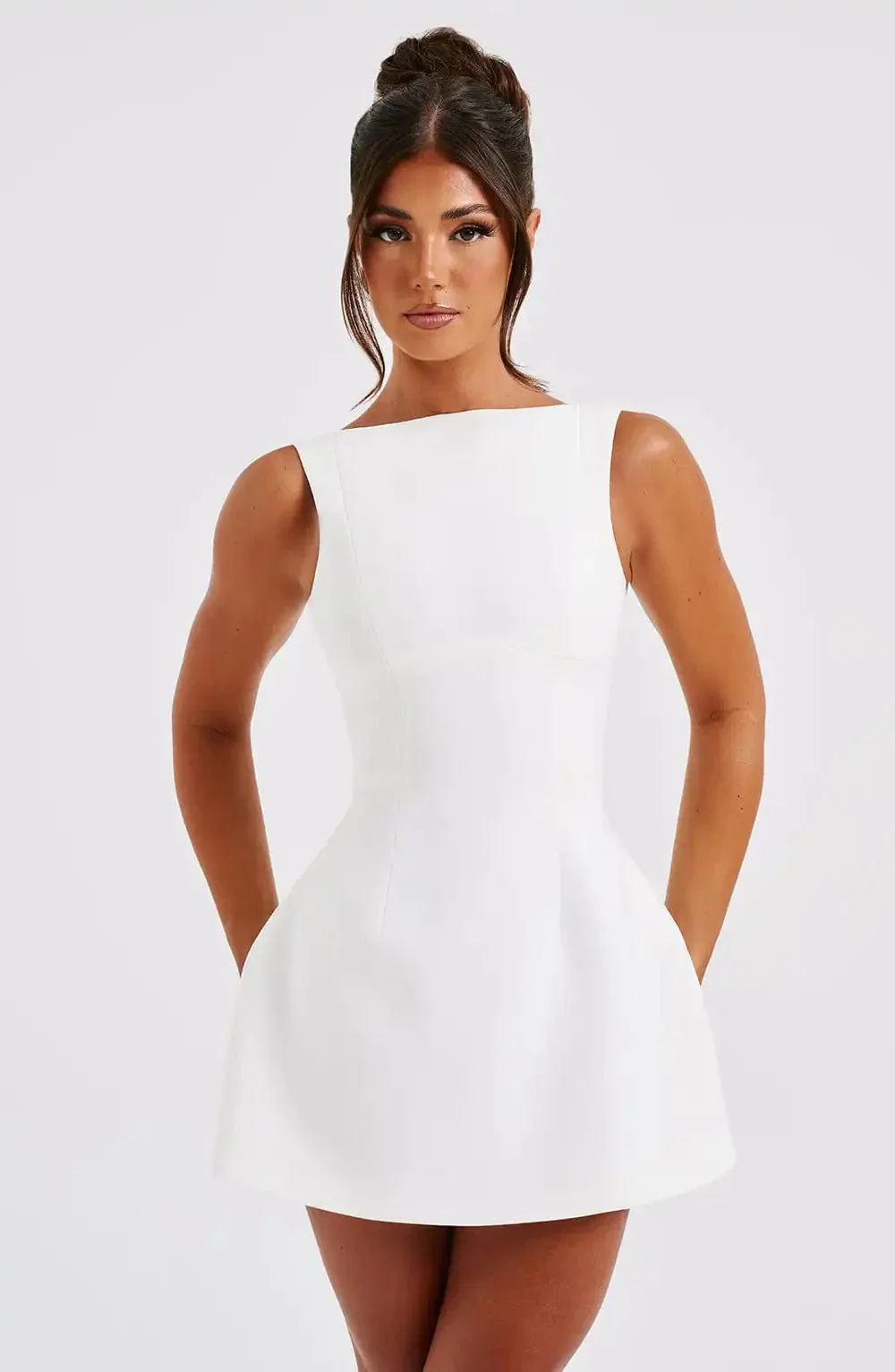 Kiara Dress | A-Line Boat Neck Mini - Image 3