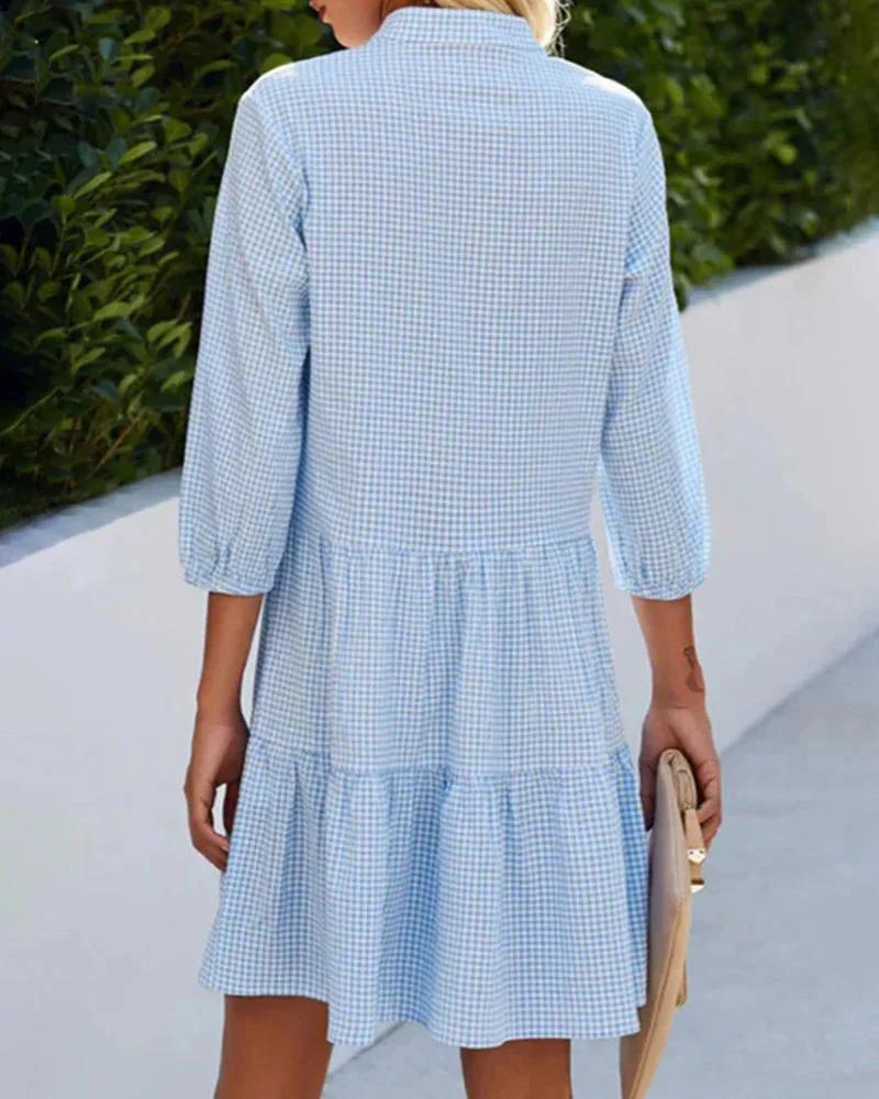 Kiera Dress | V-neck Dress with Half Sleeves and Ruffles - Image 3