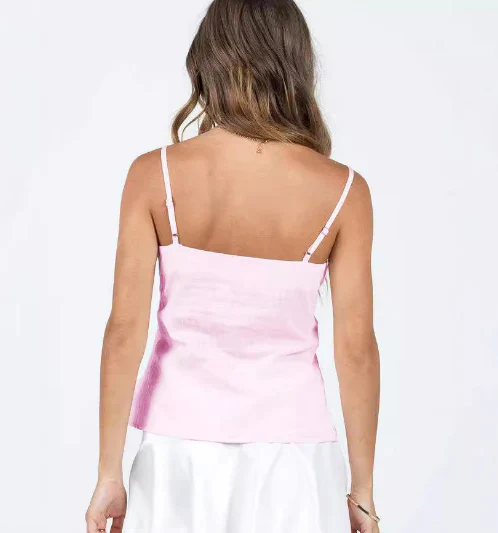 Klara Top | Pleated Lace Camisole with Spaghetti Straps - Image 8