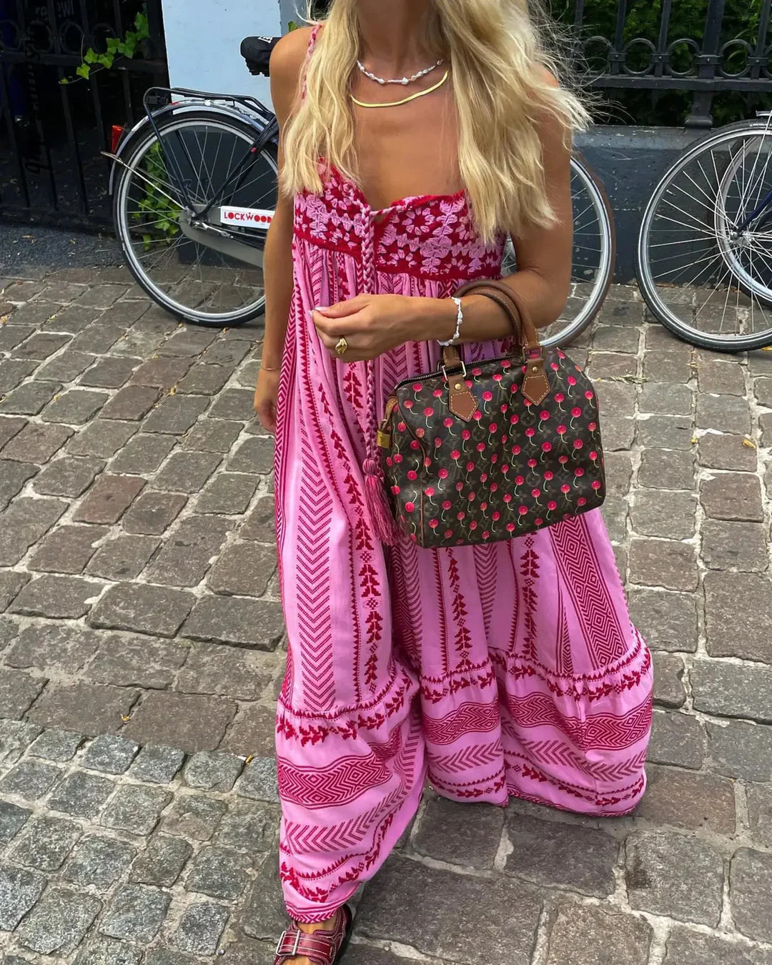 Krisha Dress | Spaghetti Strap Bohemian Style Maxi Dress - Image 5