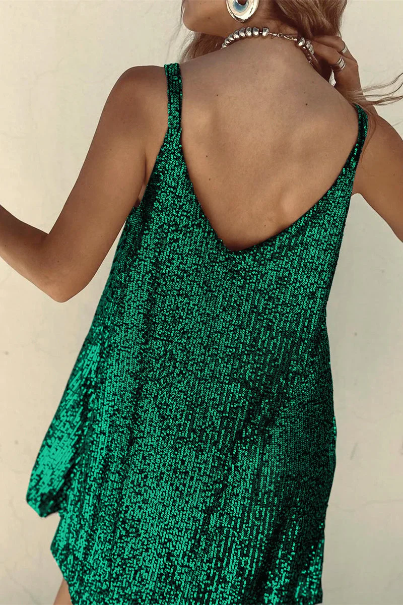 Kristy Dress | Sleeveless Sequins Mini Dress - Image 13