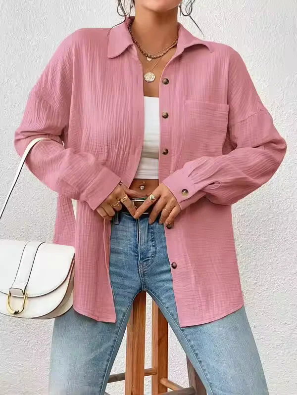 Lacie Blouse | Oversized Cotton Button Down Long Sleeve Blouse - Image 3