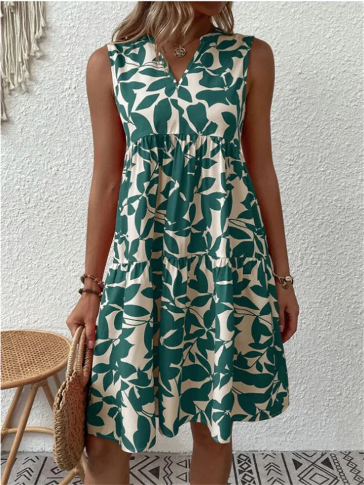 Leah Dress | Women's Sleeveless Summer Printed Midi Dress - Image 2