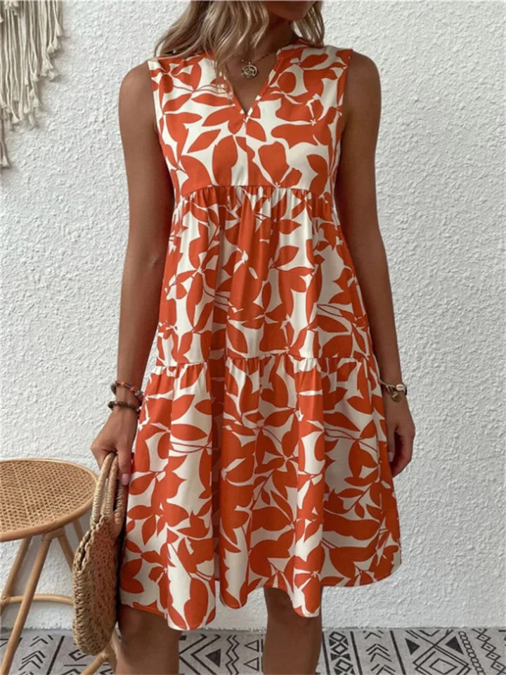 Leah Dress | Women's Sleeveless Summer Printed Midi Dress - Image 3