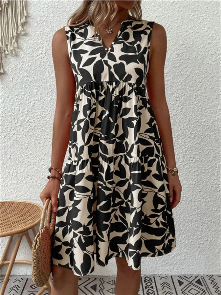 Leah Dress | Women's Sleeveless Summer Printed Midi Dress - Image 4