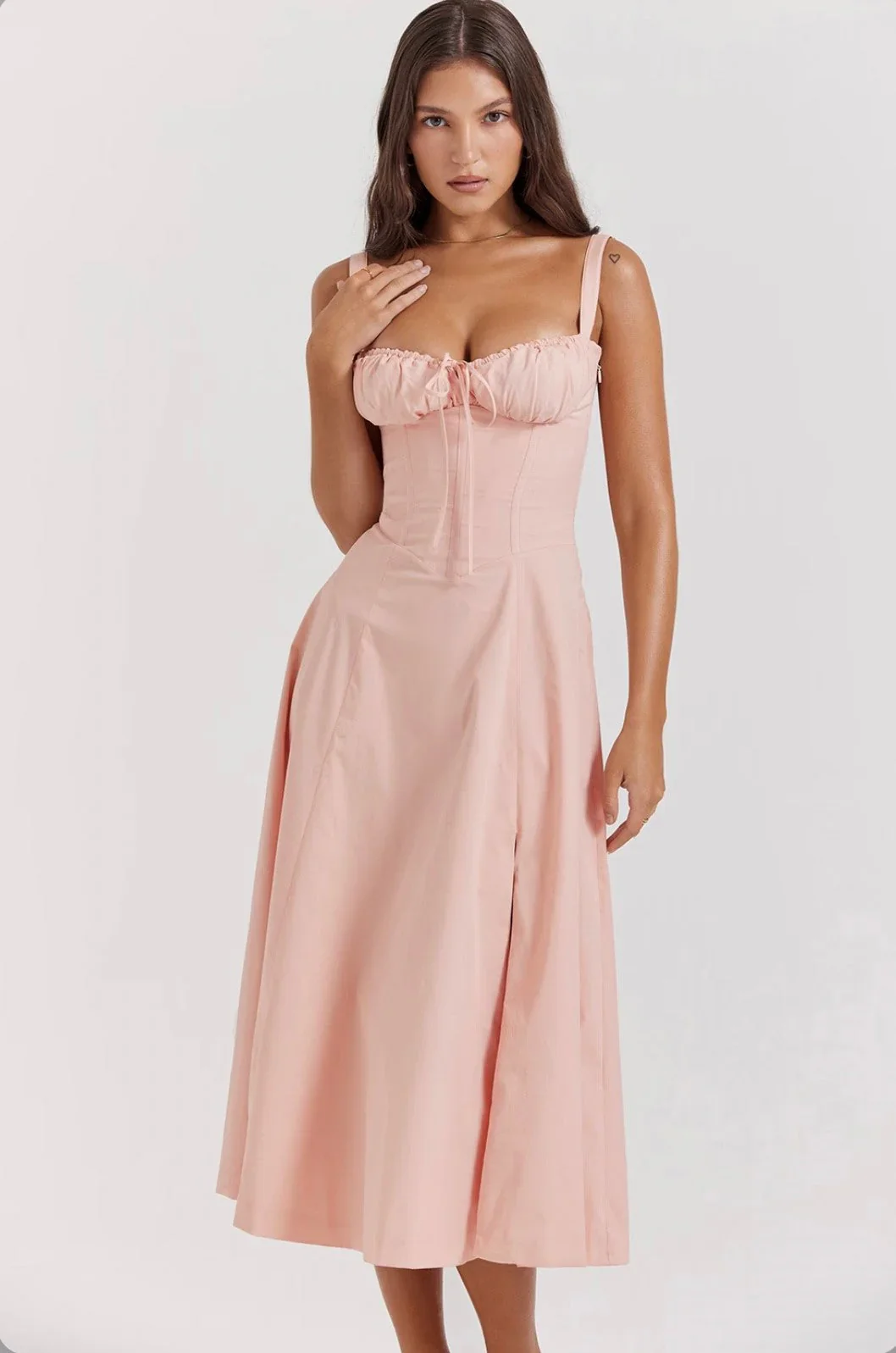 Lily Dress | Fitted Corset Top Midi Dress - Image 7