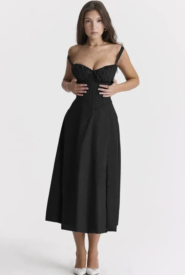 Lily Dress | Fitted Corset Top Midi Dress - Image 8