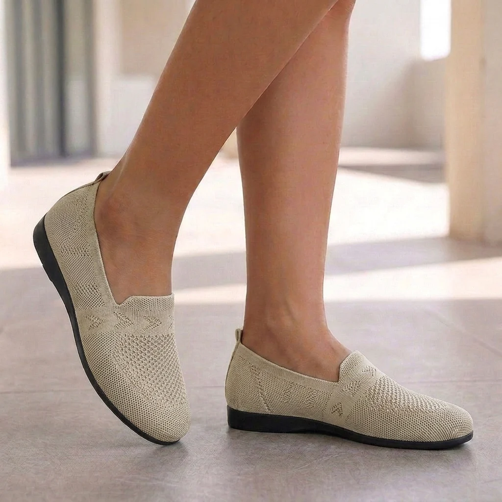 Lily Low-Top Loafer Flats | Geometric Pattern Round Toe Flats - Image 4