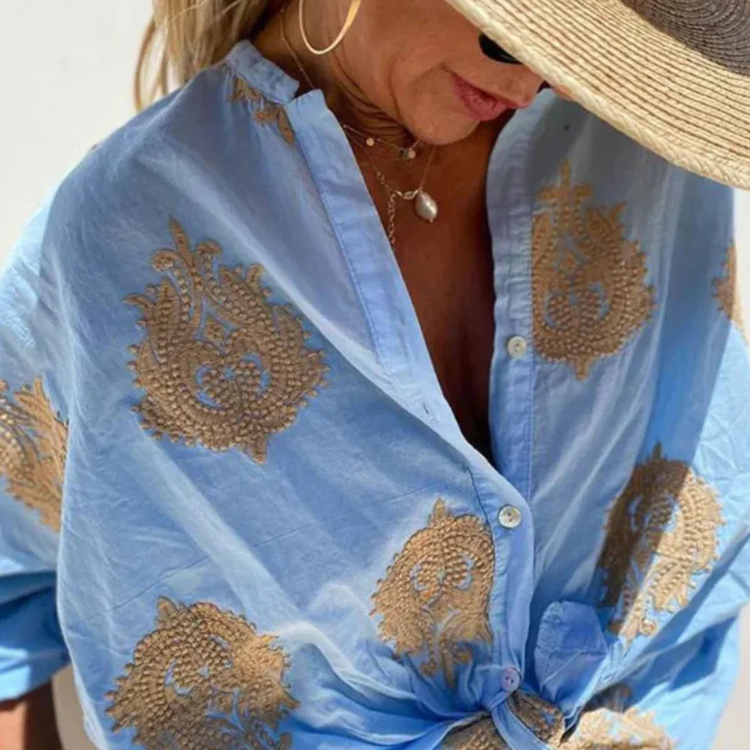 Lina Shirt | Embroidered Button-Up Shirt - Image 3