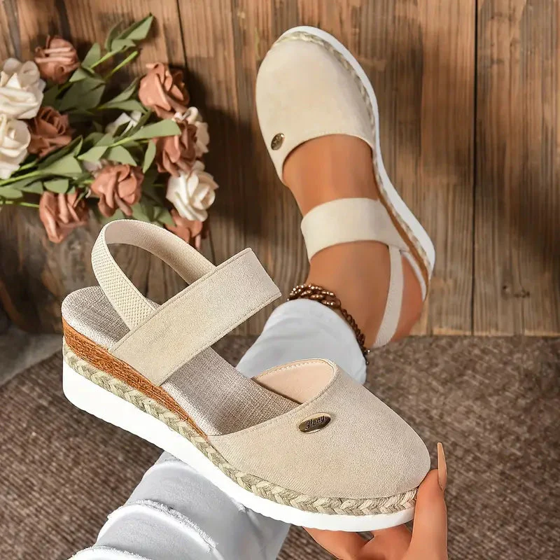 Lorie Sandals | Platform Closed Toe Sandals With Elastic Strap - Image 3