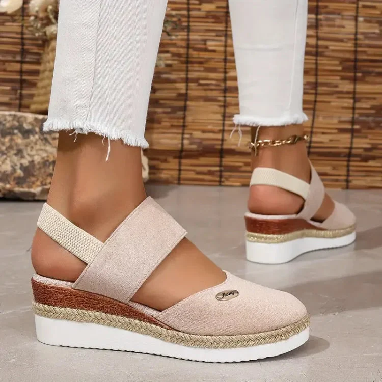 Lorie Sandals | Platform Closed Toe Sandals With Elastic Strap - Image 4