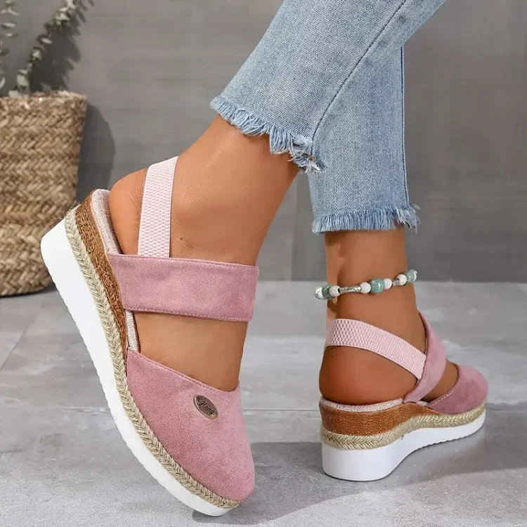 Lorie Sandals | Platform Closed Toe Sandals With Elastic Strap - Image 6