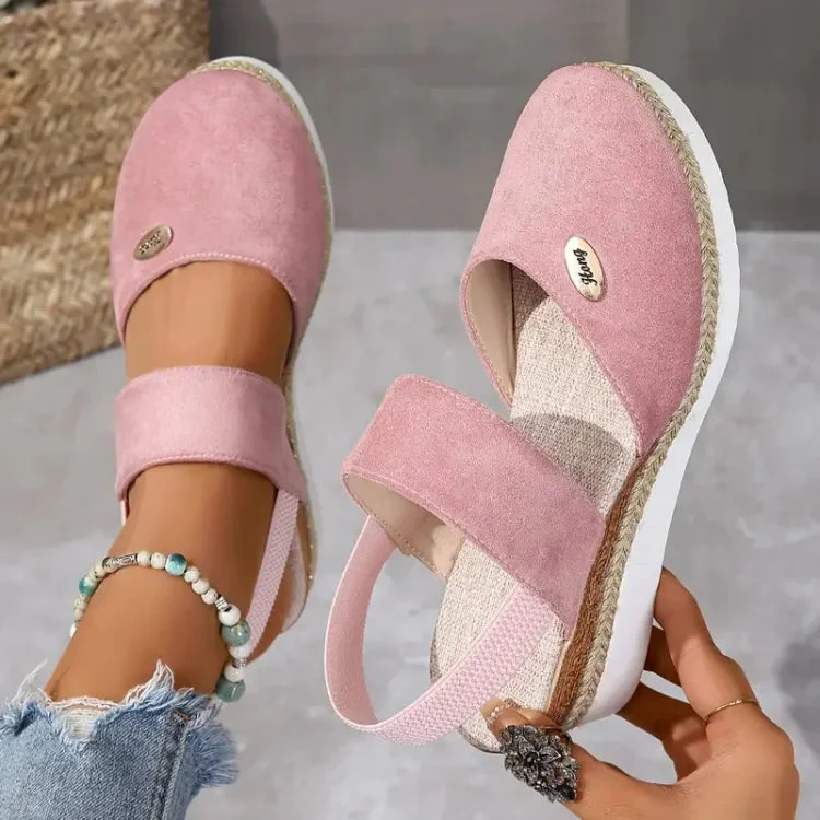 Lorie Sandals | Platform Closed Toe Sandals With Elastic Strap - Image 7