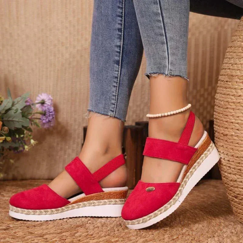 Lorie Sandals | Platform Closed Toe Sandals With Elastic Strap - Image 8