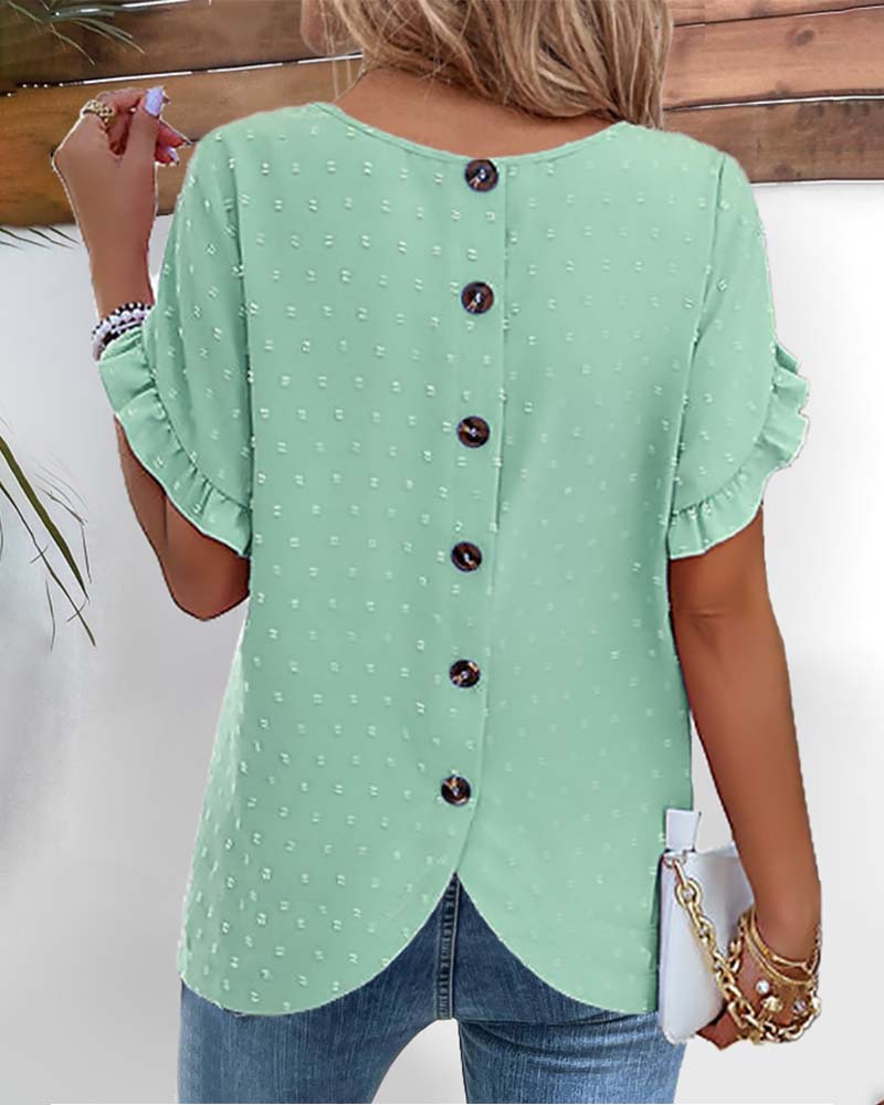 Lumi Blouse | Swiss Dot Butterfly Sleeve Blouse - Image 5